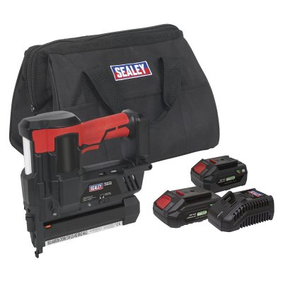 Sealey SV20 Series Cordless Staple/Nail Gun Kit 18G 20V - 2 Batteries