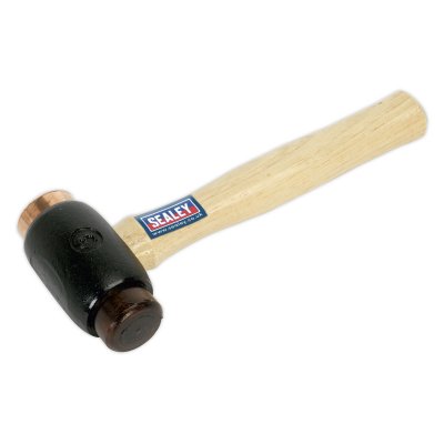 Sealey Premier Copper/Rawhide Faced Hammer with Hickory Shaft 3.5lb