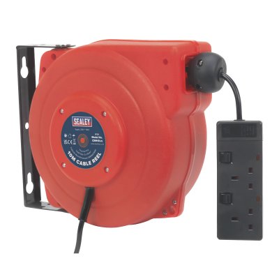 Sealey 10m Retractable Cable Reel System 2 x 230V