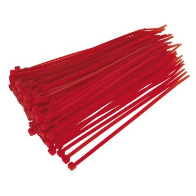 Sealey Cable Tie 200 x 4.4mm, Red - Pack of 100