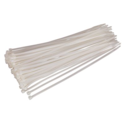 Sealey Cable Tie 300 x 4.8mm, White - Pack of 100