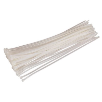 Sealey Cable Tie 380 x 4.8mm, White - Pack of 100