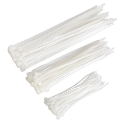 Sealey Cable Tie Assortment, White - Pack of 75