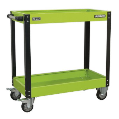 Sealey Superline PRO Heavy-Duty Workshop Trolley 2-Level - Hi-Vis Green