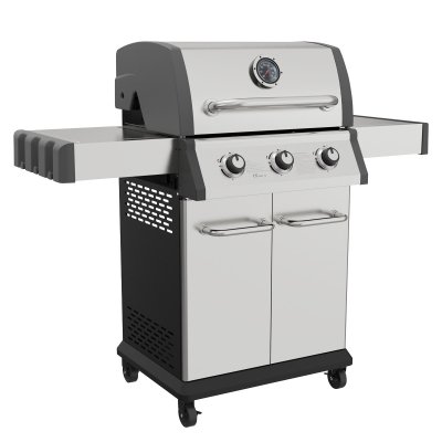 Sealey Dellonda 3 Burner Deluxe Gas BBQ Grill with Piezo Ignition & Thermometer - Stainless Steel