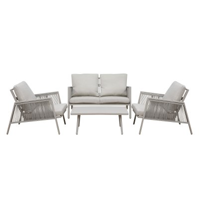 Sealey Dellonda Fusion Aluminium Outdoor Sofa, Arm Chairs & Coffee Table Set 4pc