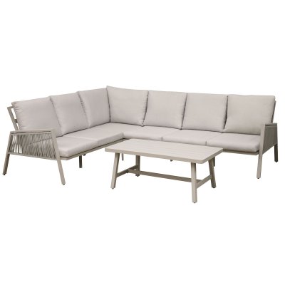 Sealey Dellonda Fusion Aluminium Outdoor Corner Sofa & Coffee Table Set 4pc