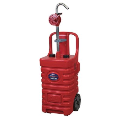 Sealey Mobile Dispensing Tank with Oil Rotary Pump 55L - Red