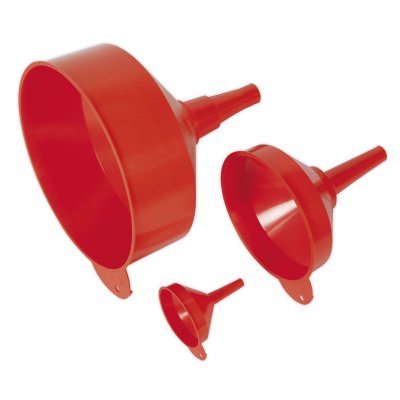 Sealey Fixed Spout Funnel Set 3pc