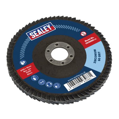 Sealey 100mm Zirconium Flap Disc 60Grit 16mm Bore