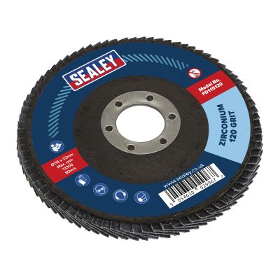 Sealey 115mm Zirconium Flap Disc 120Grit 22mm Bore