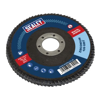 Sealey 125mm Zirconium Flap Disc 120Grit 22mm Bore