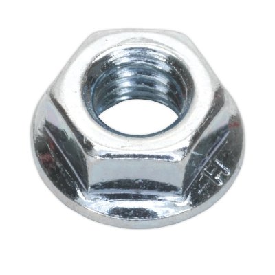 Sealey Zinc Plated Serrated Flange Nut M8 - Pack of 100