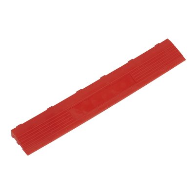 Sealey Polypropylene Floor Tile Edge 400 x 60mm, Red Female - Pack of 6