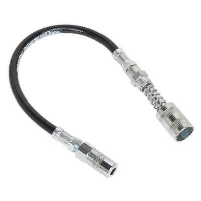 Sealey Flexible Rubber Grease Gun Delivery Hose with 4-Jaw Connector & Quick Release Coupling 300mm