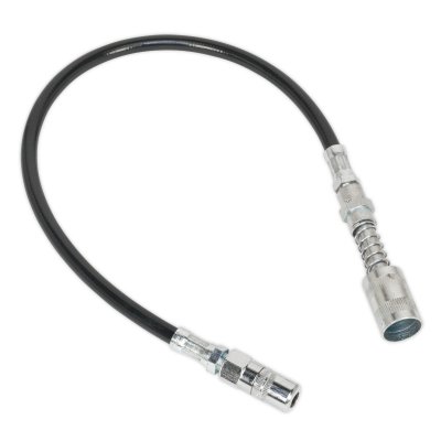 Sealey Flexible Rubber Grease Gun Delivery Hose with 4-Jaw Connector & Quick Release Coupling 450mm