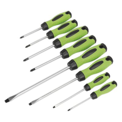 Sealey Screwdriver Set 8pc Hi-Vis Green