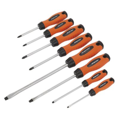 Sealey Premier Screwdriver Set 8pc - Hi-Vis Orange