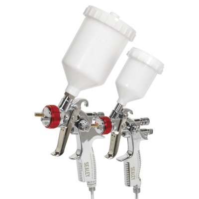 Sealey HVLP Top Coat/Touch-Up Gravity Feed Spray Gun Set