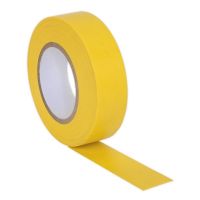 Sealey PVC Insulating Tape 19mm x 20m, Yellow - Pack of 10