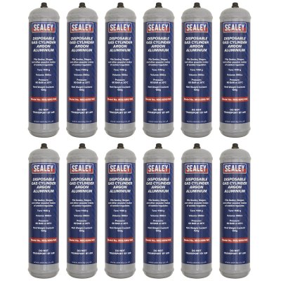 Sealey Disposable Argon Gas Cylinder 100g - Box of 12