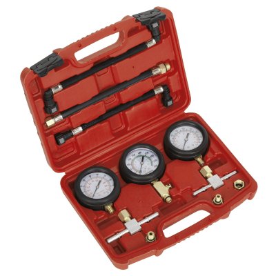 Sealey Motorcycle Compression & Fuel Pressure Gauge Set 3pc