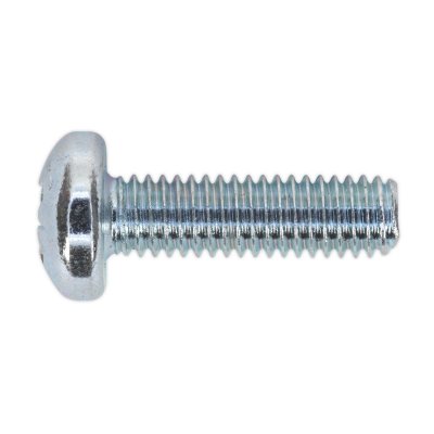 Sealey Zinc Plated Pan Head Pozi Machine Screw M6 x 20mm, DIN 7985Z - Pack of 50