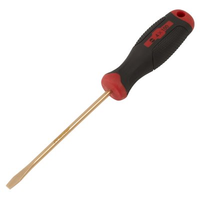 Sealey Screwdriver Slotted 4 x 100mm - Non-Sparking