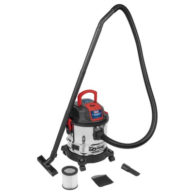 Sealey 20L Vacuum Cleaner Wet & Dry Stainless Steel Drum 1200W/230V