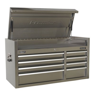 Sealey Premier Heavy-Duty Extra-Wide Topchest 8 Drawer 1055mm - Stainless Steel