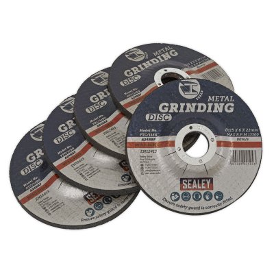 Sealey 115 x 6mm Grinding Disc 22mm Bore - Pack of 5