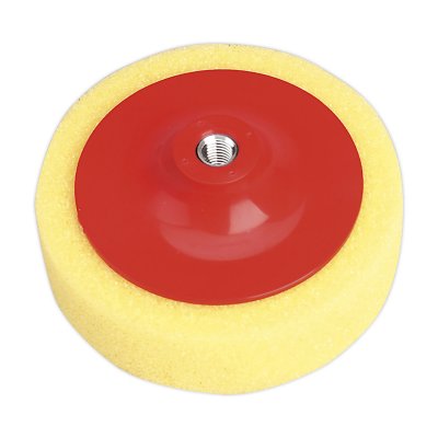 Sealey 150 x 50mm Buffing & Polishing Foam Head M14 x 2mm - Yellow/Coarse