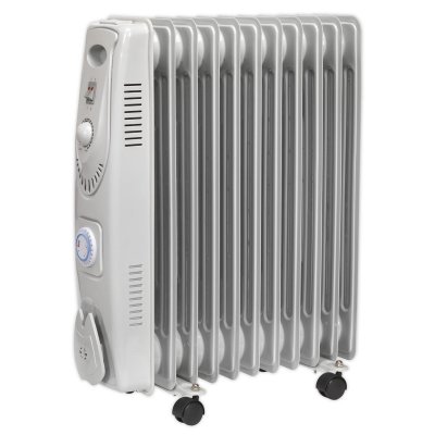 Sealey 11-Element Oil Filled Radiator with Timer 2500W/230V