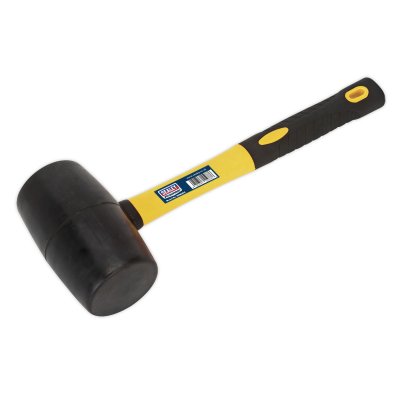 Sealey Premier Rubber Mallet with Fibreglass Shaft 2lb