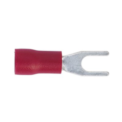 Sealey Easy-Entry Fork Terminal 3.7mm (4BA), Red - Pack of 100