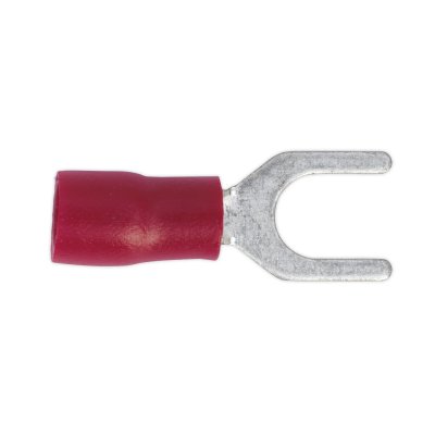 Sealey Easy-Entry Fork Terminal 5.3mm (2BA), Red - Pack of 100