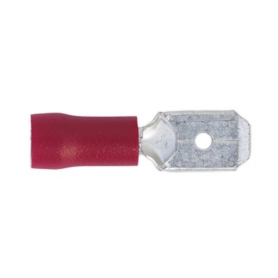 Sealey Push-On Male Terminal 6.3mm, Red - Pack of 100