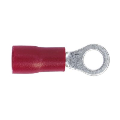 Sealey Easy-Entry Ring Terminal 4.3mm (4BA), Red - Pack of 100