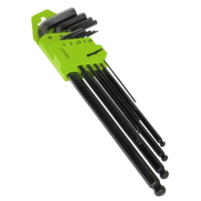 Sealey Siegen Extra-Long Ball-End Hex Key Set 9pc