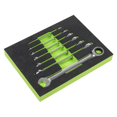 Sealey Siegen Combination Ratchet Spanner Set with Tool Tray 7pc