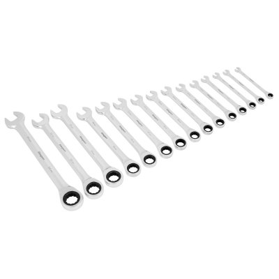 Sealey Combination Ratchet Spanner Set 15pc Metric