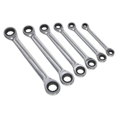 Sealey Siegen Double End Ratchet Ring Spanner Set 6pc