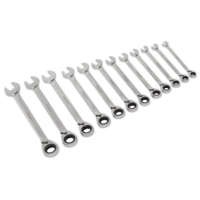 Sealey Siegen Reversible Ratchet Combination Spanner Set 12pc