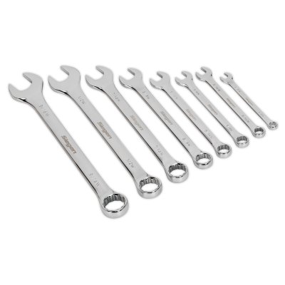 Sealey Siegen Whitworth Combination Spanner Set 8pc