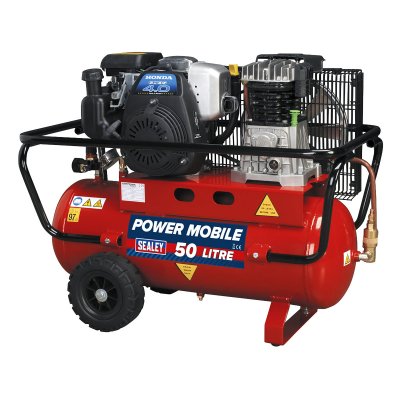 Sealey 50L Belt Drive Air Compressor with Petrol Engine 4hp