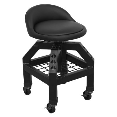 Sealey Premier Industrial Pneumatic Creeper Stool with Adjustable Height Swivel Seat & Back Rest