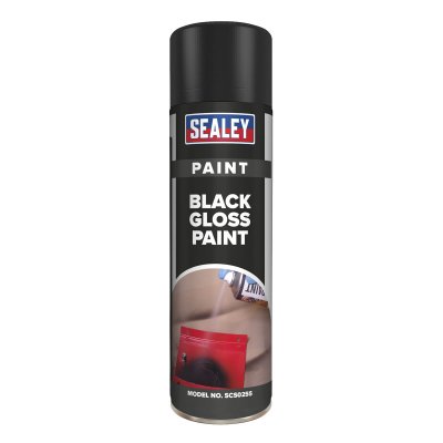 Sealey Gloss Paint 500ml, Black - Pack of 6