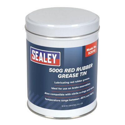 Sealey Red Rubber Grease Tin 500g