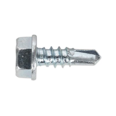 Sealey Zinc Plated Self-Drilling Hex Head Screw 4.2 x 13mm - Pack of 100