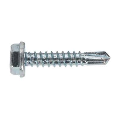 Sealey Zinc Plated Self-Drilling Hex Head Screw 4.8 x 25mm - Pack of 100